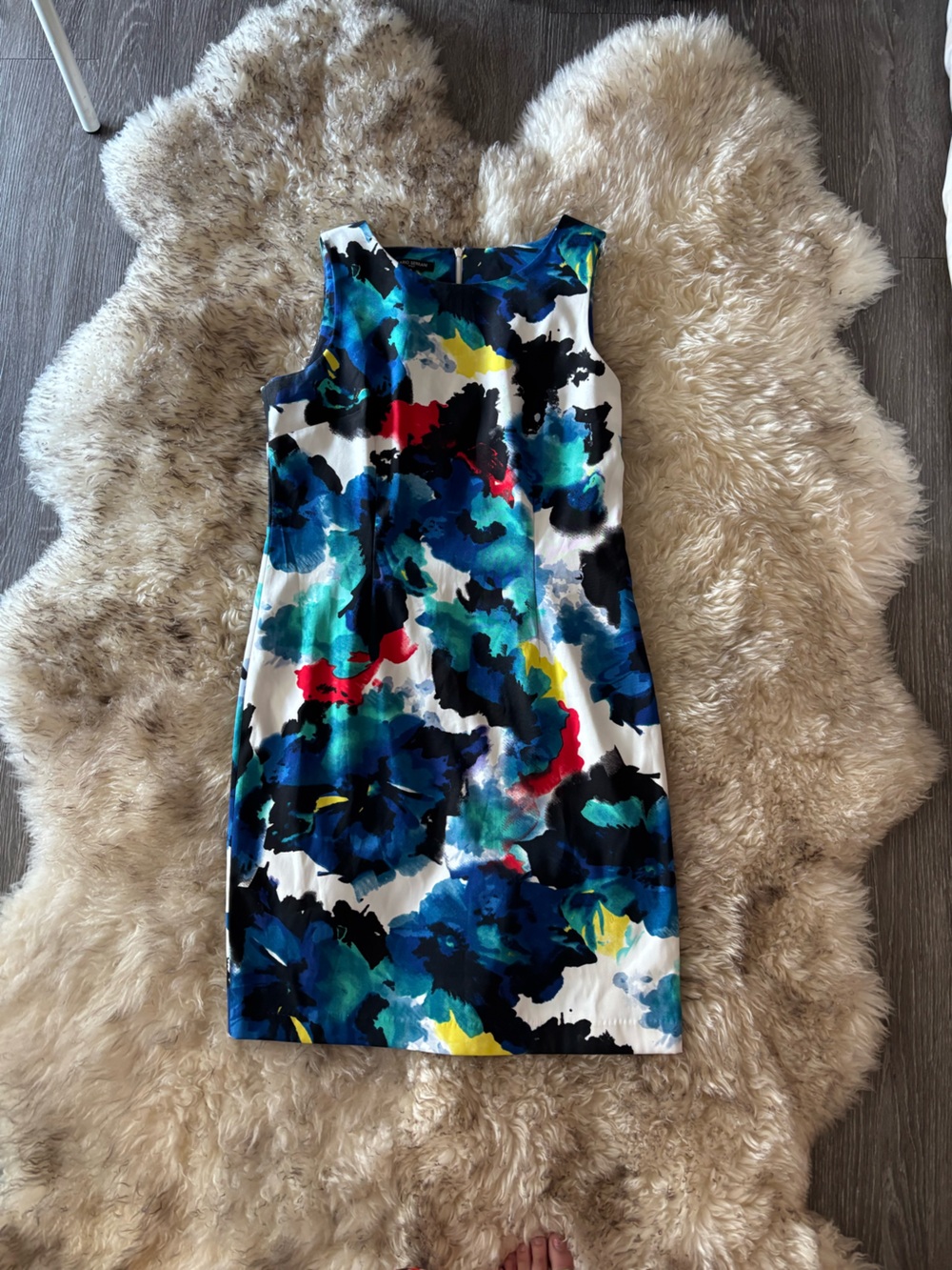 Mario Serrani Blue Multi Floral Midi Dress